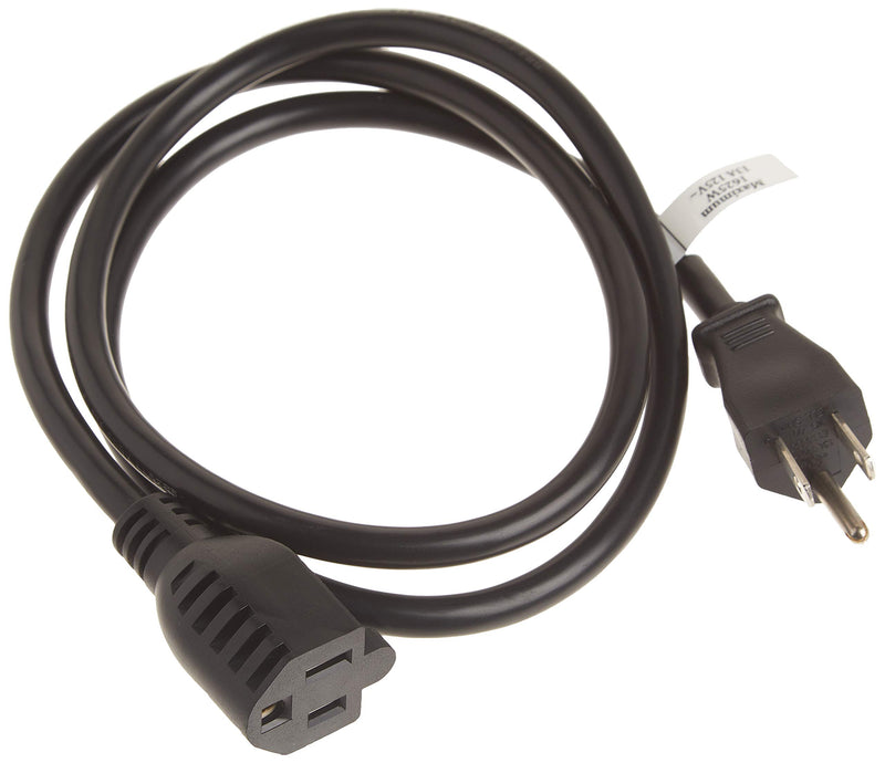 C2G Power Cord, Short Extension Cord, Power Extension Cord, 16 AWG, Black, 4 Feet (1.21 Meters), Cables to Go 29930 4ft 5-15R to 5-15P