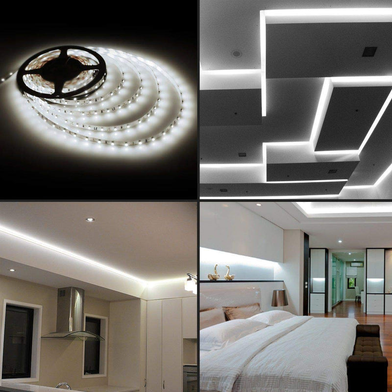 [AUSTRALIA] - Miheal LED Strip Light, Flexible, SMD 2835, 16.4ft Tape Light for Home, Kitchen, Party, Christmas and More, Non-Waterproof, Daylight White (Daylight White Without Adapter) Daylight White Without Adapter 