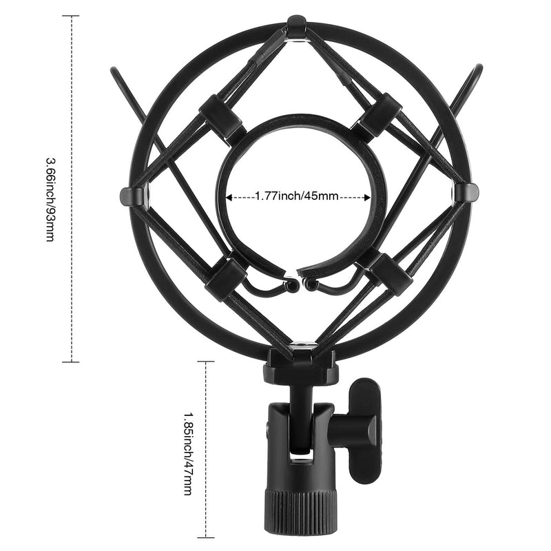 [AUSTRALIA] - 7 Pieces Microphone Holder Set Include Shock Mount with Pop Filter, Mic Anti-Vibration Suspension Shock Mount Holder Clip, Replacement Rubber Band Universal Connector Adapter for 46-53 mm Microphone 