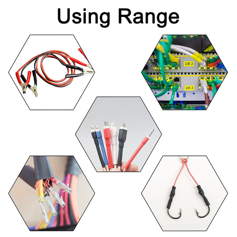 Heat Shrink Tubing Kit, Heat Shrink Tubes Wire Wrap, Ratio 2:1 Electrical Cable Sleeve Assortment with Storage Case for Long Lasting Insulation Protection (Length 90mm, 6 Sizes, Black)154pcs