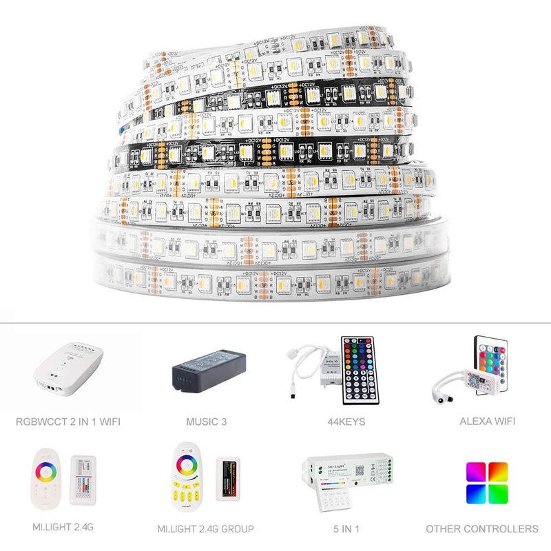 [AUSTRALIA] - BTF-LIGHTING 5050 RGBW RGB+Warm White (2700K-3000K) 4 Colors in 1 LED 5m 16.4ft 60LEDs/m Multi-Colored LED Tape Lights IP30 Non-Waterproof White PCB DC12V for Bedroom Kitchen Home Decoration Rgb+warm White 4 Colors in 1 