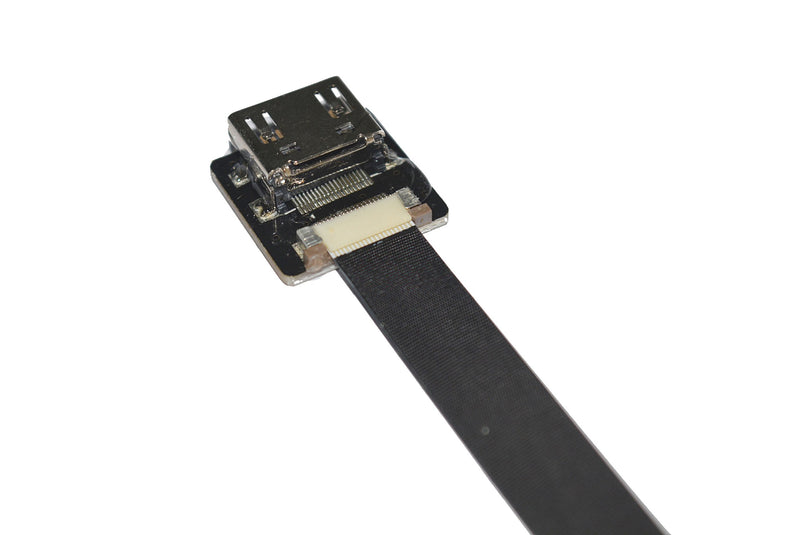 [AUSTRALIA] - Soft Flat Slim Thin HDMI FFC FPV HDMI Cable Standard HDMI Female Plug to Standard HDMI Male 90 Degree Gimbal rig Aerial Shooting FPV Black (30CM) 30CM 