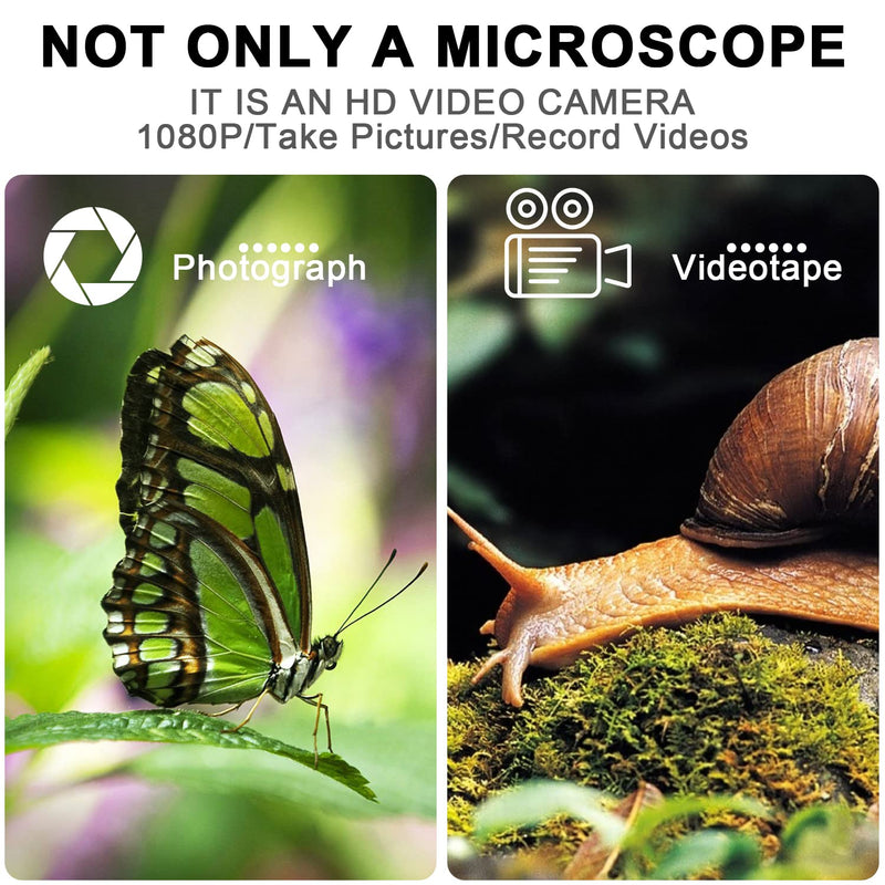 Bysameyee USB Microscope, Digital Handheld 40X-1000X Magnification Endoscope Mini Video Camera with 8 Adjustable LED Lights, Compatible with Windows 7/8/10/11 Mac Linux Android (Wireless Microscope)