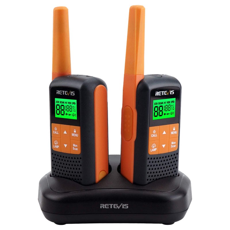 Retevis RT49 Walkie Talkies Rechargeable,IP65 Water Resistant Long Range Two Way Radios for Adults,NOAA Weather Alert AA VOX Flashlight,for Outdoor Hike Hunting Travel(2 Pack)