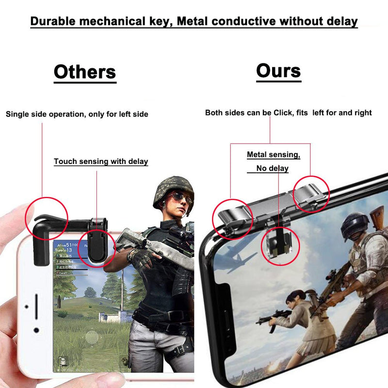 Mobile Game Triggers, Norhu Mobile Game Controllers for PUBG Mobile,Fortnite Mobile Phone Gaming Triggers Sensitive Shoot and Aim Buttons Shooter Handgrip Compatible with Android & iPhone- 1Pair(L1R1)