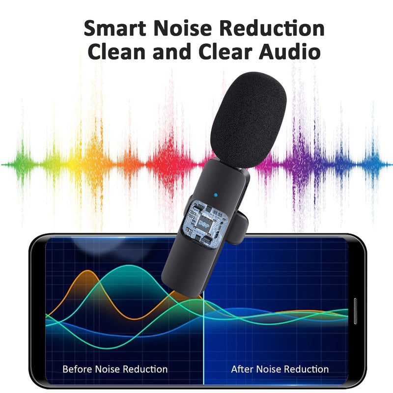 [AUSTRALIA] - Professional Wireless Lavalier Lapel Microphone for iPhone, iPad - Cordless Omnidirectional Condenser Recording Mic for Interview Video Podcast Vlog YouTube 
