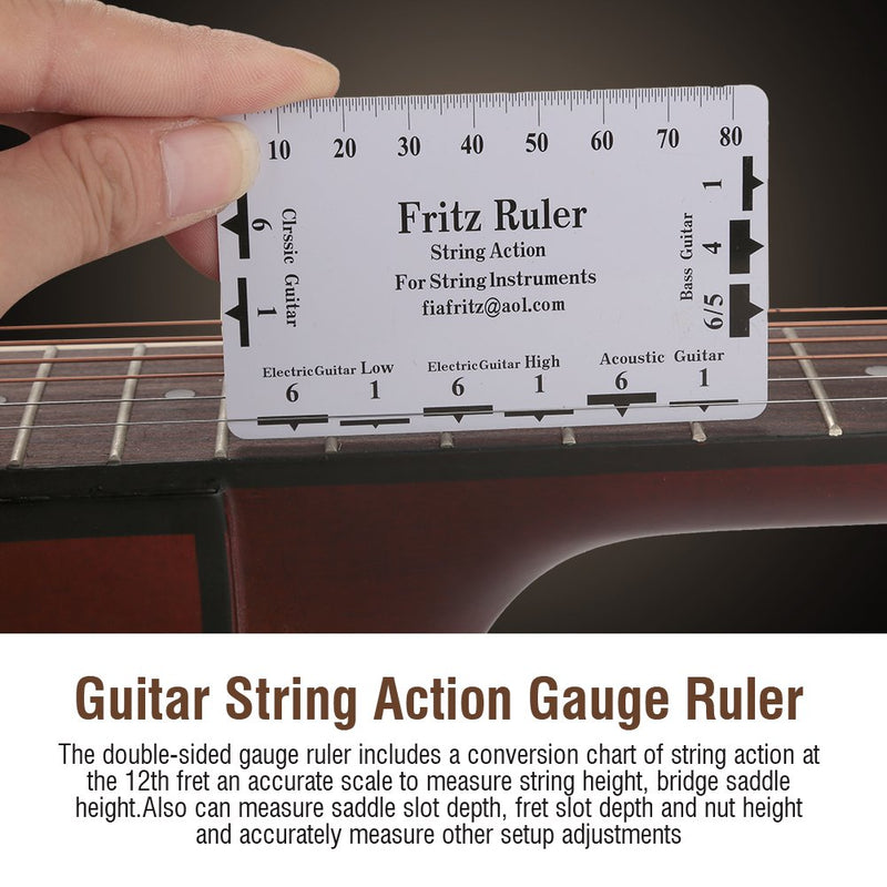 2 PCS Guitar String Action Gauge Ruler,String Sction Ruler String Action Gauge Ruler Measuring Tools for Guitar Bass Instrument Accessories
