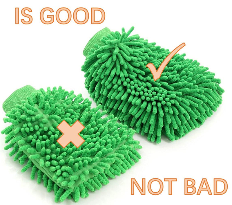 QUALIALL, Dusting Cloths Mitt, Modified Chenille Dust Wipes, A No-dust Fly Duster for Sensitive Surfaces, A Must-Have Household Cleaning Tool for Busy Bodies, Clean and Fast, Green, 10x8inch