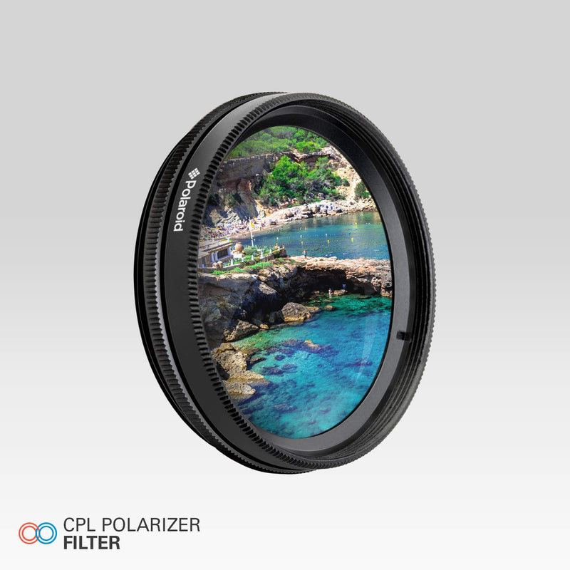 Polaroid Optics 58mm Multi-Coated Circular Polarizer Filter [CPL] For ‘On Location’ Color Saturation, Contrast & Reflection Control– Compatible w/ All Popular Camera Lens Models 58 mm