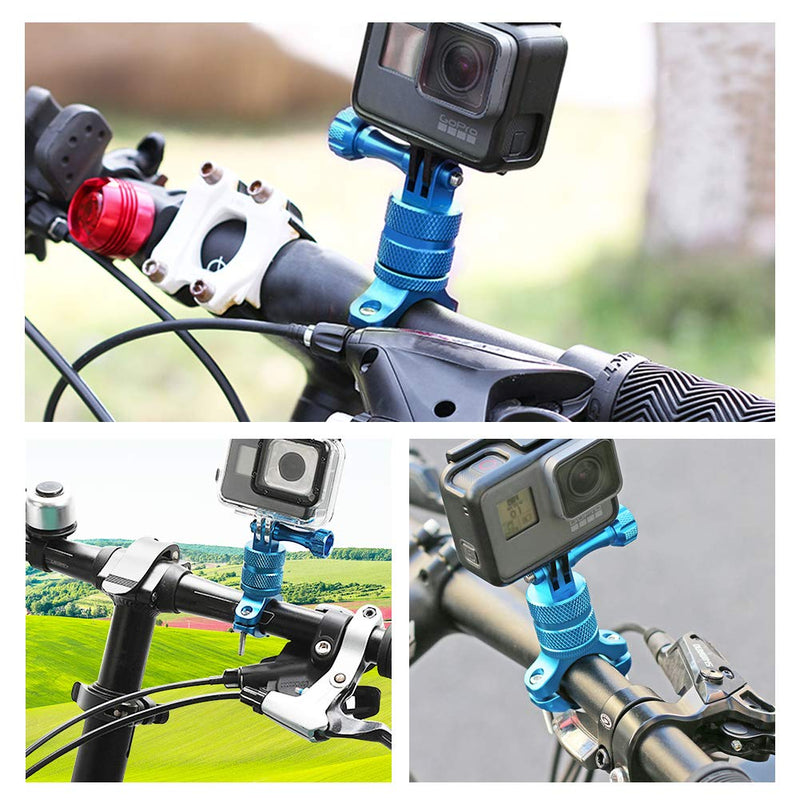 ParaPace Mountain Bike Mount for GoPro Hero 10/9/8/7/6/5s/5/4s/4/3+, 360 Degree Rotation Aluminium Bike Handlebar Holder Bicycle Rack Adjuster for Action Camera DJI Xiaoyi CASIO(Blue) blue