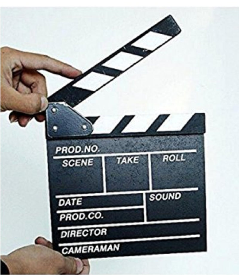 Marery wooden Clapboard Director Film Movie Cut Action Scene Slateboard Clapper Board Slate Black