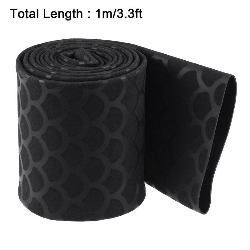 uxcell Heat Shrink Wrap Tubing Sleeve for Fishing Rod Grips Handle, 63mm Flat 3.3ft 2:1 Ratio Black