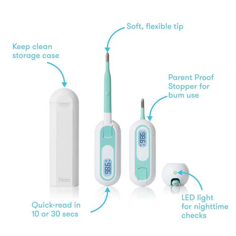 FridaBaby 3-in-1 True Temp Digital Thermometer for Fevers, Babies & Kids (Rectal, Underarm + Oral)