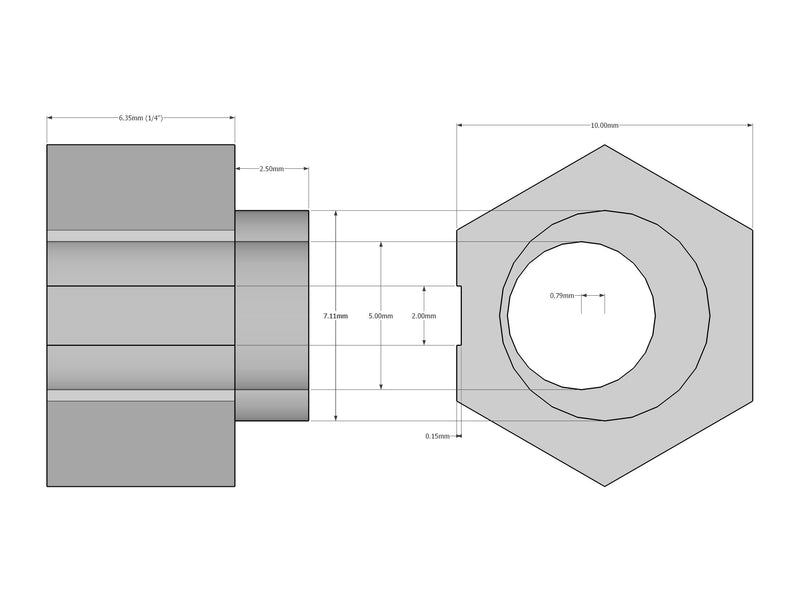 1/4" Eccentric Spacer for Full Size V Wheels (Pack of 10) 1/4" - 10 Pack