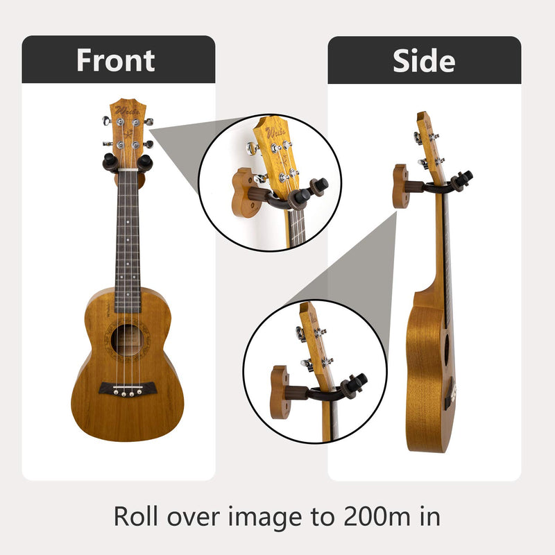 Ukulele Wall Mount Hanger stand 2pack wooden fits Mandolin Ukele, Banjo Hanger,Ukulele Keeper in home and Studio,Music shops, Museums, and trade show