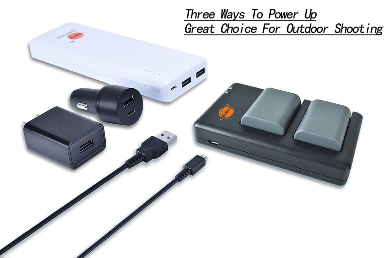 DSTE Replacement for 2X NB-2LH Battery + Rapid Dual Charger with Micro USB Cable Compatible Canon Elura 85 MV800 800i 900 920 EOS 350D 400D PowerShot G7 G9 S70 S80 R100 R11 as NB-2L BP-2LH