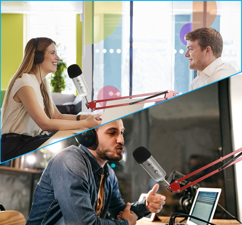[AUSTRALIA] - YOUSHARES Red Mic Stand with Pop Filter - Mic Boom Arm Stand with Foam Cover Windscreen Compatible with Red Blue Yeti and Yeti Pro Microphone 