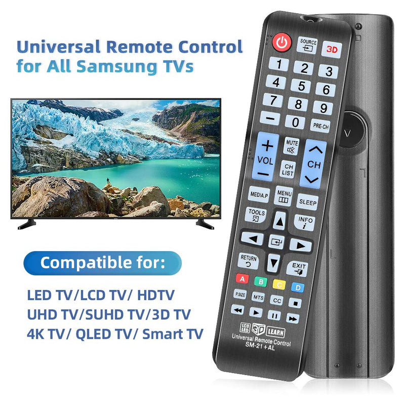 Gvirtue Universal Replacement Remote Control Compatible for Samsung HDTV-3D-LCD-LED TV, Applicable BN59-01199F BN59-01178W BN59-01301A BN59-01289A AA59-00600A AA59-00666A AA59-00594A AA59-00582A