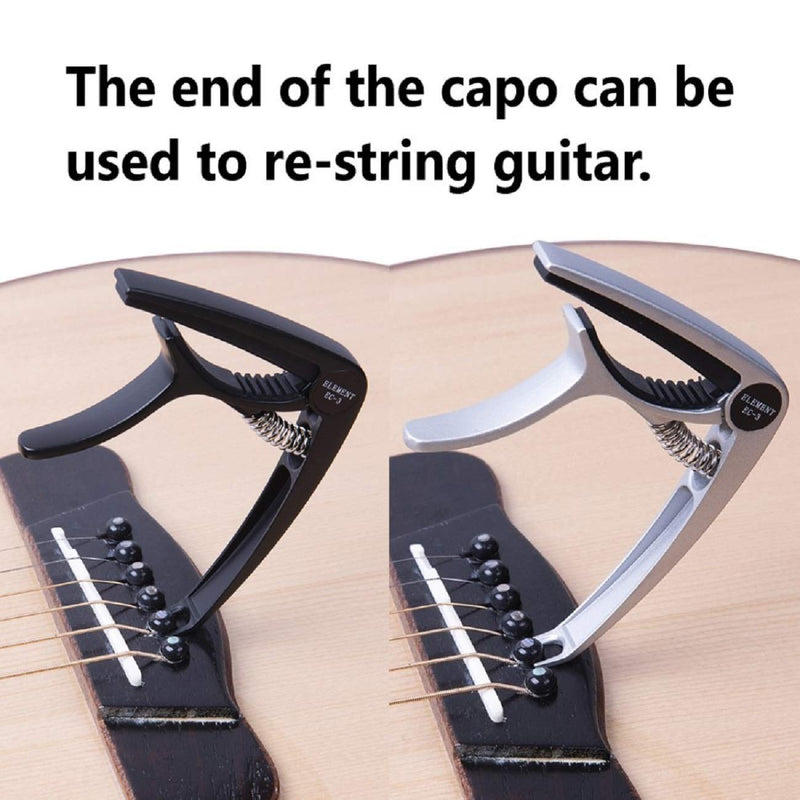 Caop,Guitar Capo-Strong and Durable, 2 pack for Economy Black+Sliver