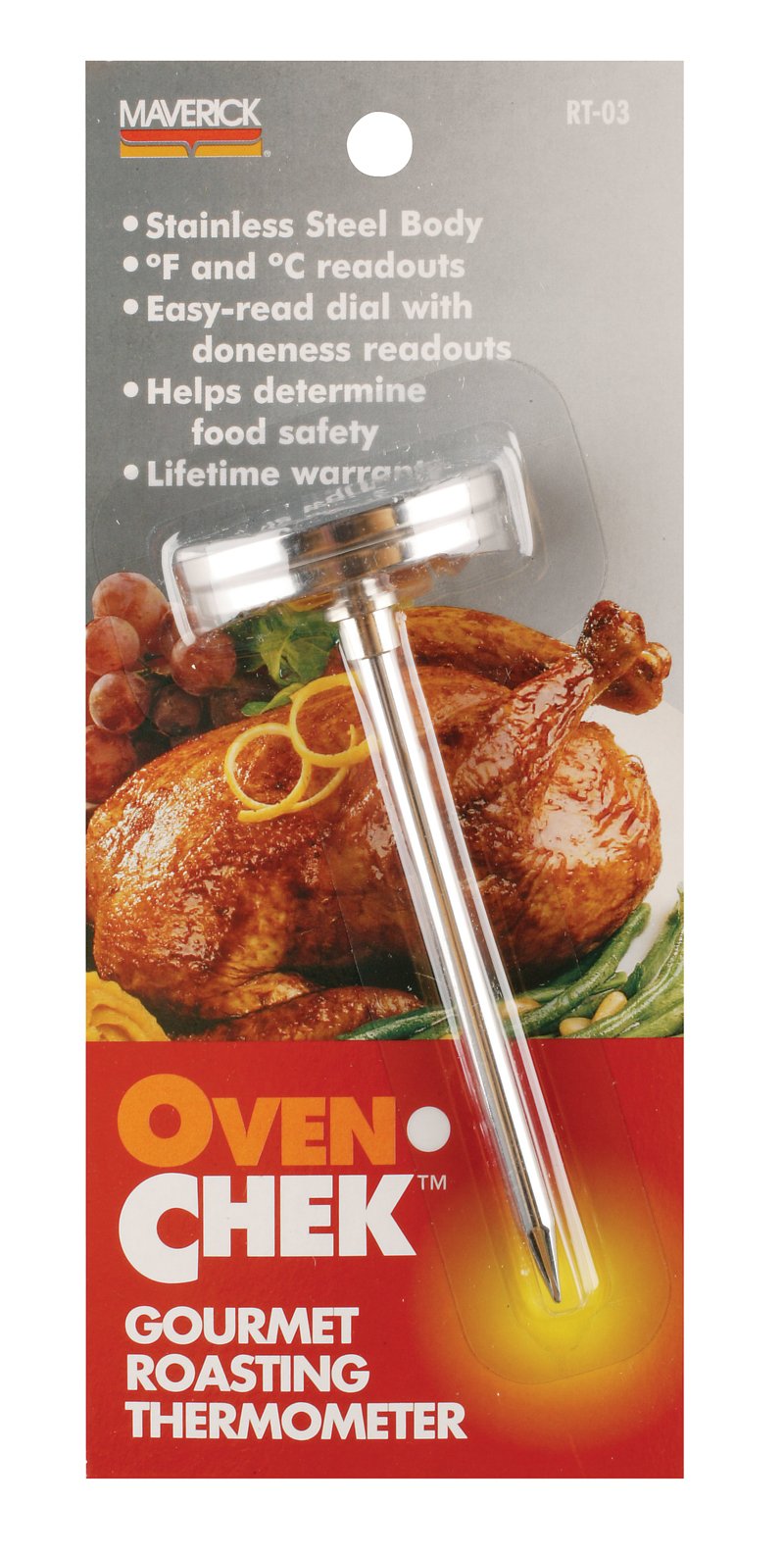 Maverick Housewares Oven-Chek Gourmet Roasting Thermometer, Silver