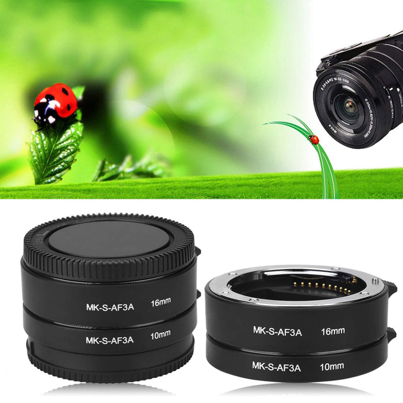 Madezz Automatic Auto 10mm 16mm Macro Extension Tube Set for Sony E Mount Camera