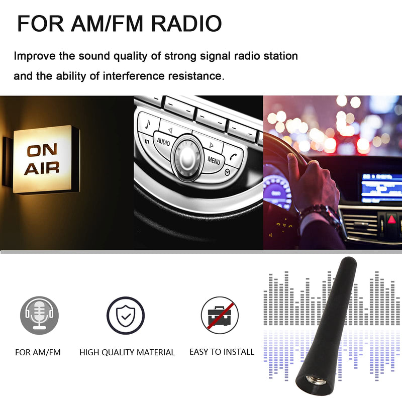[AUSTRALIA] - Anina 2.5 Inch Stubby Antenna Mast Compatible with 1998-2019 Mini Cooper/Countryman BMW Z3/Z4/128i VW Polo/Golf AM/FM Radio Antenna Car Wash Proof 