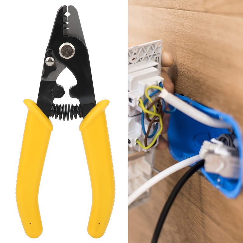 Wosune Stripping Pliers, 3 Holes Wire Strippers Pliers Fiber Wire Strippers Surface Blackening Treatment for Industry for Laboratory for Worker for Factory