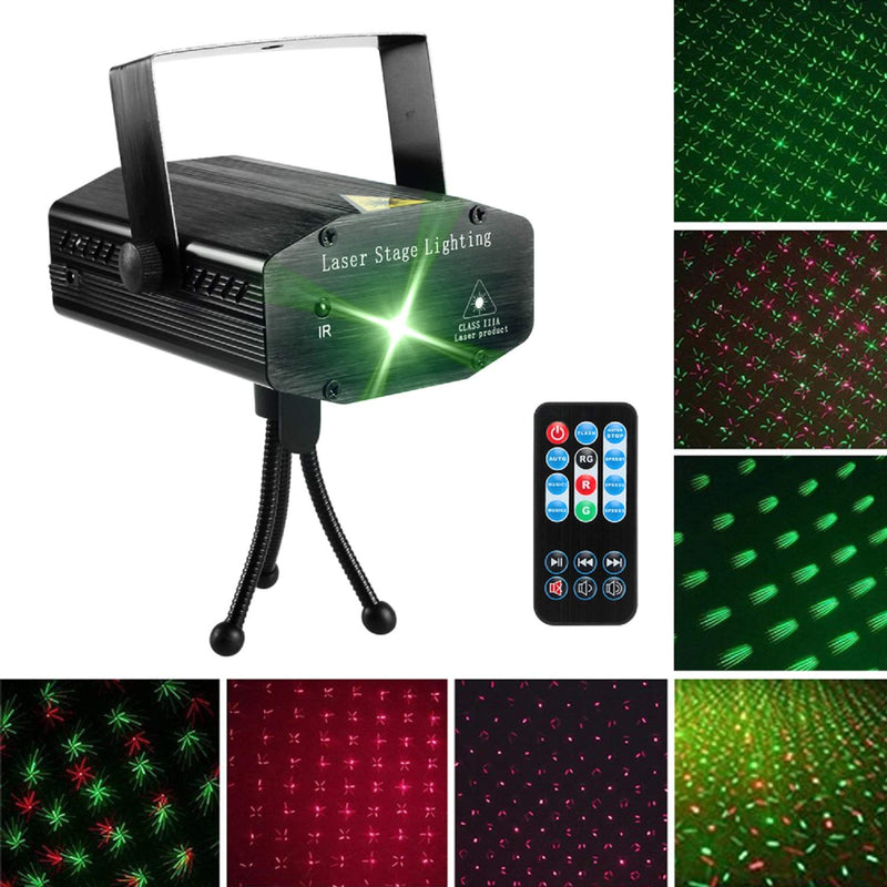 [AUSTRALIA] - LED Laser Party Lights Projector Zacfton Led Stage Lights Mini Auto Flash RGB Sound Activated for Disco DJ Party Home Show Birthday Wedding Halloween Christmas Holiday Black (Black) 