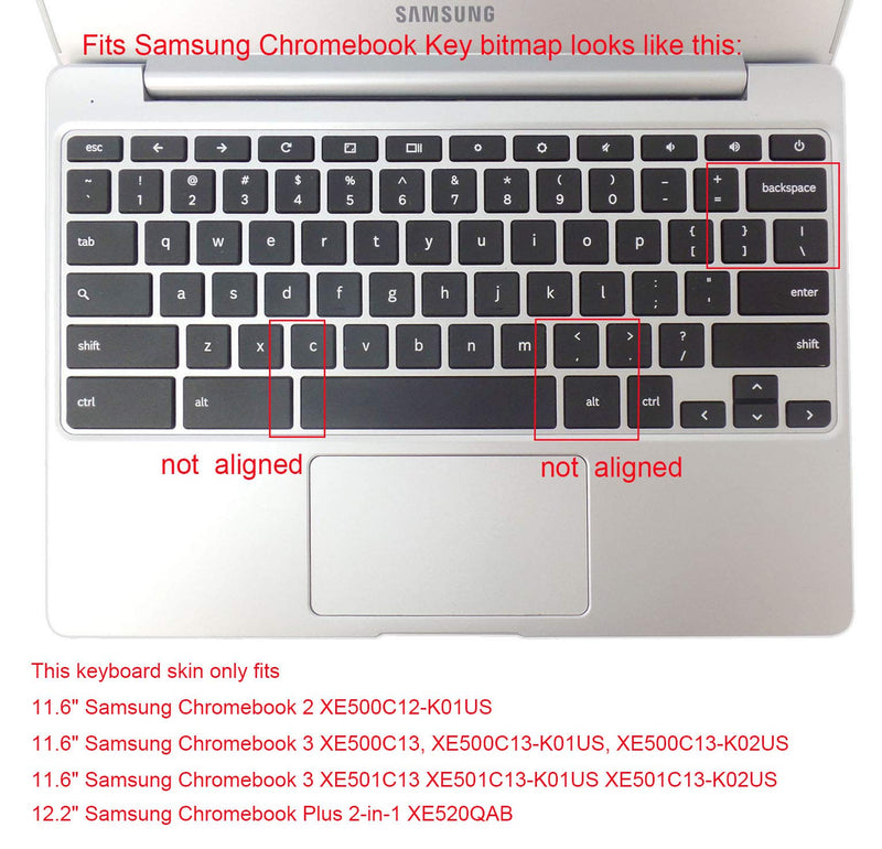 Silicone Keyboard Cover Skin Compatible for 11.6 inch Samsung Chromebook 3 XE500C13 XE501C13, 11.6" Samsung Chromebook 2 XE500C12, 12.2 inch Samsung Chromebook Plus V2 2-in-1 XE520QAB Ombre Mint Green