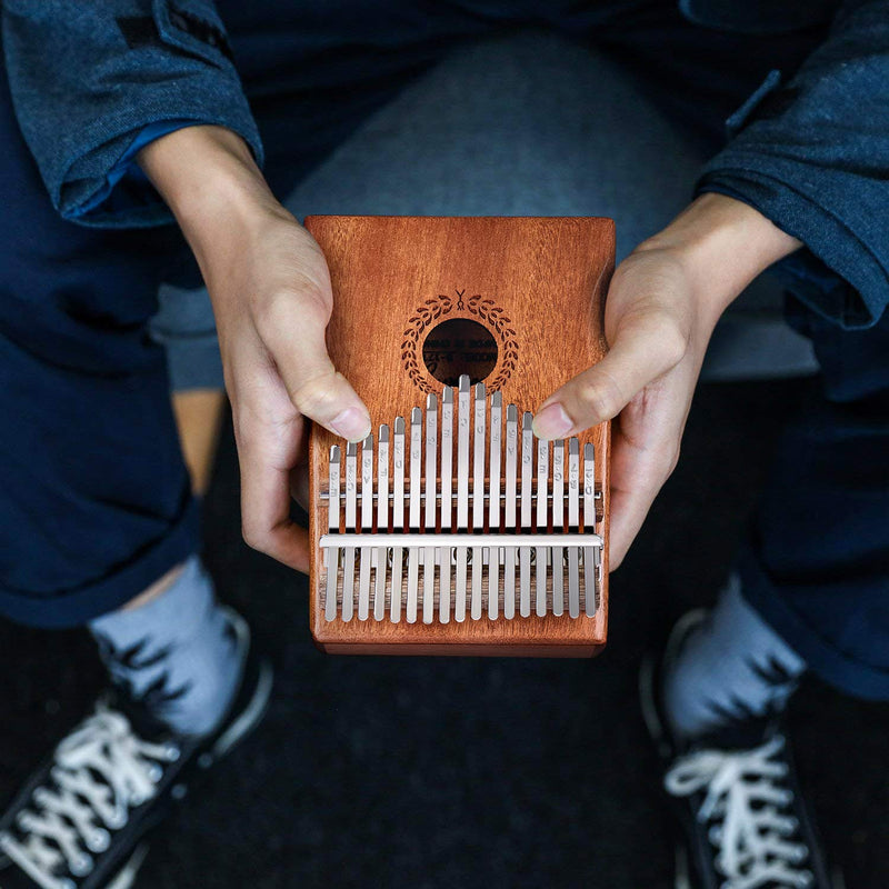 SOUIDMY Kalimba Thumb Piano, 17 Key Kalimba Finger Piano with Protective Box, Tune Hammer, Study Instruction, Portable Mbira instruments for Adults, Gifts for Musicians Beginners Kids