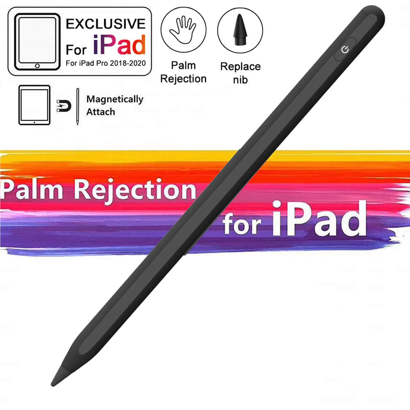 Stylus Pen for iPad with Palm Rejection, Active Pencil Compatible with (2018-2020) Apple iPad Pro (11/12.9 Inch),for iPad 6th/7th/ Mini 5th/iPad Air 3rd Gen for Precise Writing/Drawing Black