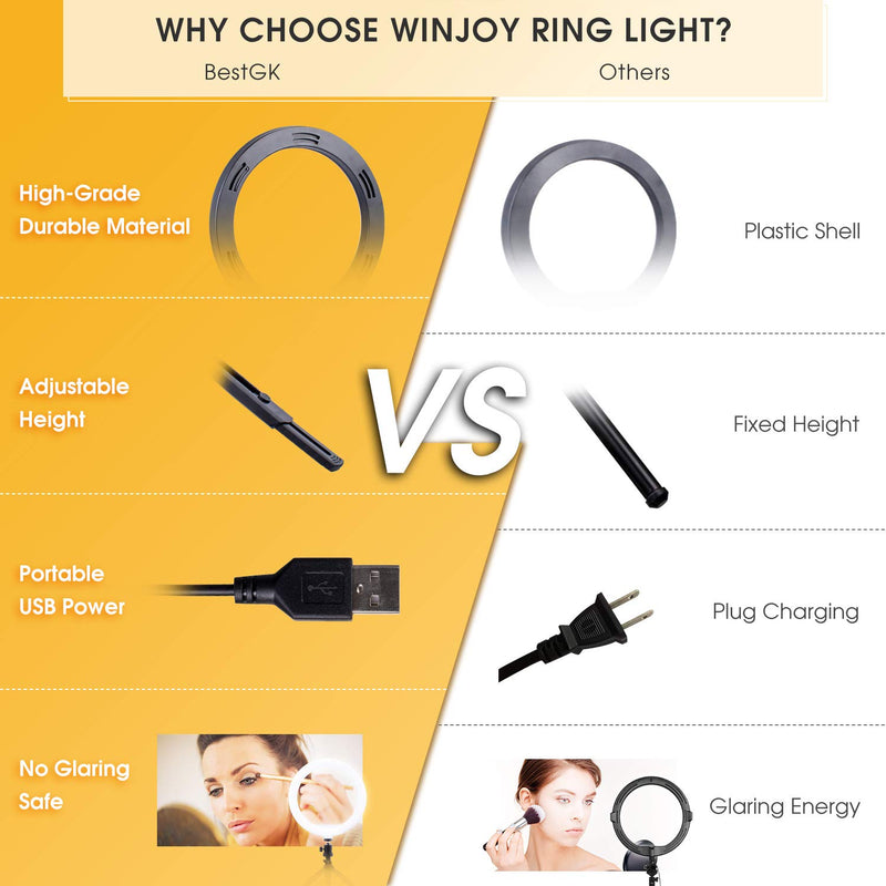 BestGK 10.2'' Selfie Ring Light with Adjustable Stand & Cell Phone Holder, 3 Modes 10 Brightness Levels, LED Ring Light with Ble Remote Shutter for YouTube/Live Stream/Photography/Makeup/Self-Portrait