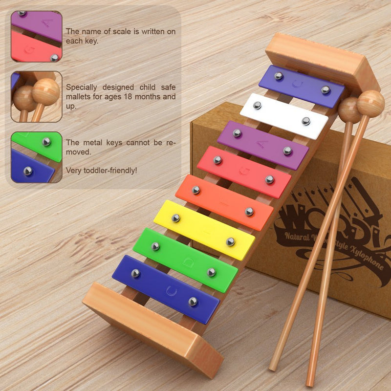AGREATLIFE Wooden Xylophone for Kids | Child-Safe Kids Xylophone That Produces Harmonious Sound with Printed Songbook - Well Crafted Package for The Classic Xylophone Designed for Presents