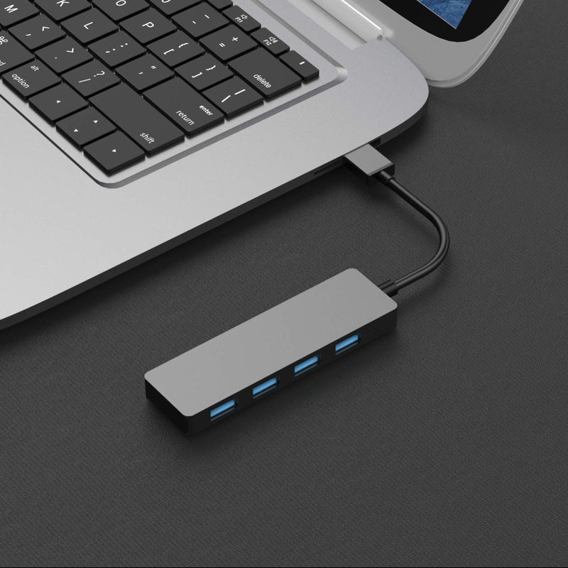 USB 3.0 Hub 4-Port, Ultra Slim 4 in 1 USB Data Hub Compatible with Mac Pro/Mini, Microsoft Surface Pro, Dell XPS 15, and More