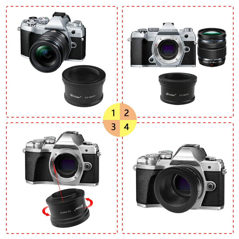 Alstar T T2 Mount for Olympus Panasonic M4 / 3 Cameras - Compatible with Olympus EP1, EP2, EPL1, Panasonic DMC-G1, DMC-GH1, DMC-GF1 Camera Bodies