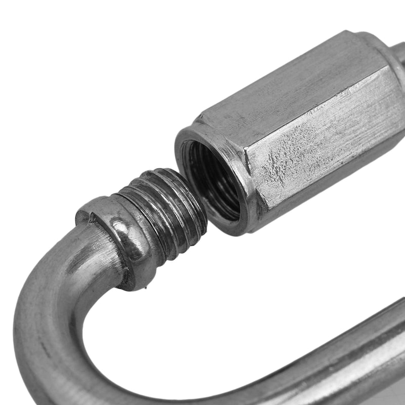 CNBTR Silver Multifunctional 304 Stainless Steel Screwgate Quick Oval Screwlock Link Lock Ring Hook Pack of 5 (M5)