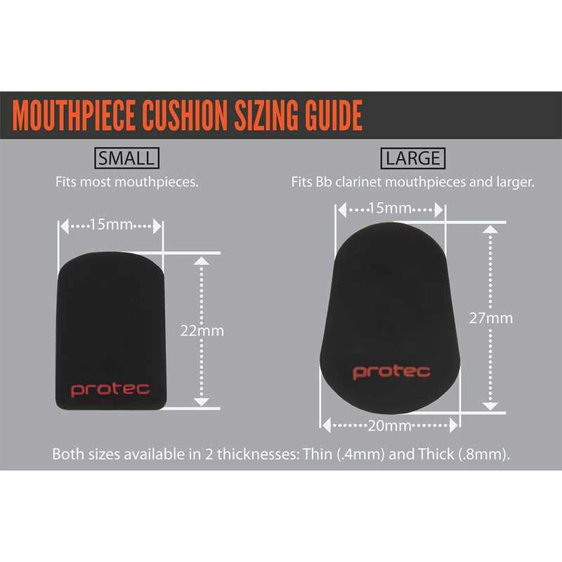 Protec Woodwind Mouthpiece Cushions, 6-Pack, Size Large, Thick (.8mm), Black, Model MCL8B Larger Cushion Thick (.8mm)