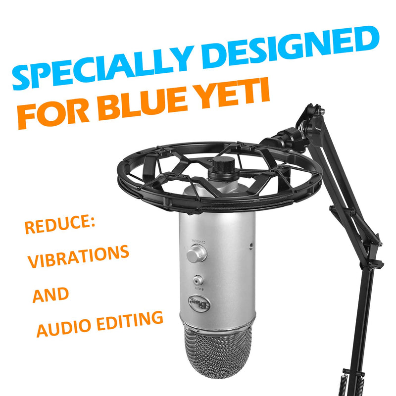 [AUSTRALIA] - Shock Mount for Blue Yeti Microphone and Blue Yeti Pro Microphone, Upgraded Version Shockmount Reduces Vibration Noise Matching Mic Stand Boom Arm by SUNMON shock mount 