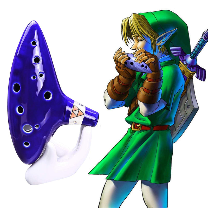 Ohuhu Zelda Ocarina with Song Book (Songs From the Legend of Zelda), 12 Hole Alto C Zelda Ocarinas Play by Link Triforce Gift for Zelda Fans with Display Stand Protective Bag
