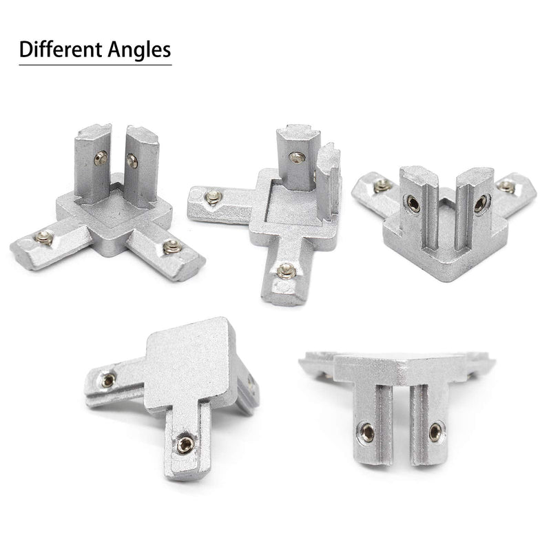 8Pcs 3-Way End Corner Bracket Connector for European Standard Aluminum Extrusion Profile 2020 Series Slot 6mm with Screws