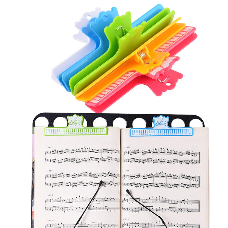 Bluecell 5pcs Plastic Music Book Clips Music Page Holder for Sheet Music Stands - Perfect for Kids, Adults, Music/Piano Players Musicians