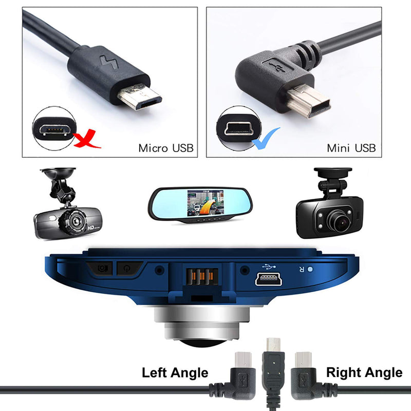 Pasow Mini USB Charging Cable USB 2.0 A-Male to Mini-B Car Vehicle Power Charger Adapter Cord for Dash Cam GPS Rearview Mirror Cam Backup Camera (11.5FT, Straight) 11.5FT