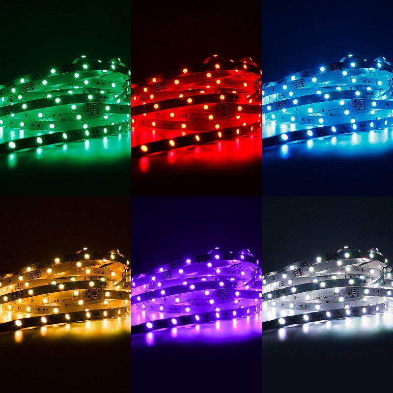 [AUSTRALIA] - BINZET Flexible LED Strip Light - 32.8 Ft 5050 RGB 300LEDs Non-waterproof Color Changing Full Kit with 44 Keys IR Remote Controller 24V 3A Power Supply for Holiday Party Decoration 