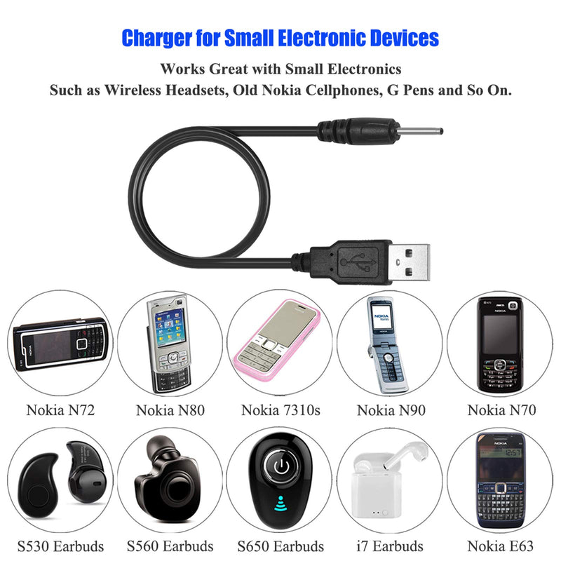 Replacement USB DC Charger Charging Cable for Mini Smallest S530 Mini Bluetooth Headphones Headset - DC 2.0*0.7mm