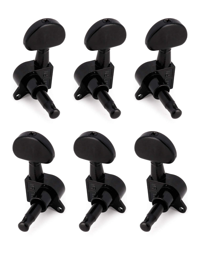 Metallor Sealed String Tuning Pegs Tuning Keys Machine Heads Grover Tuners 3L 3R Electric Guitar Acoustic Guitar Parts Replacement Black.