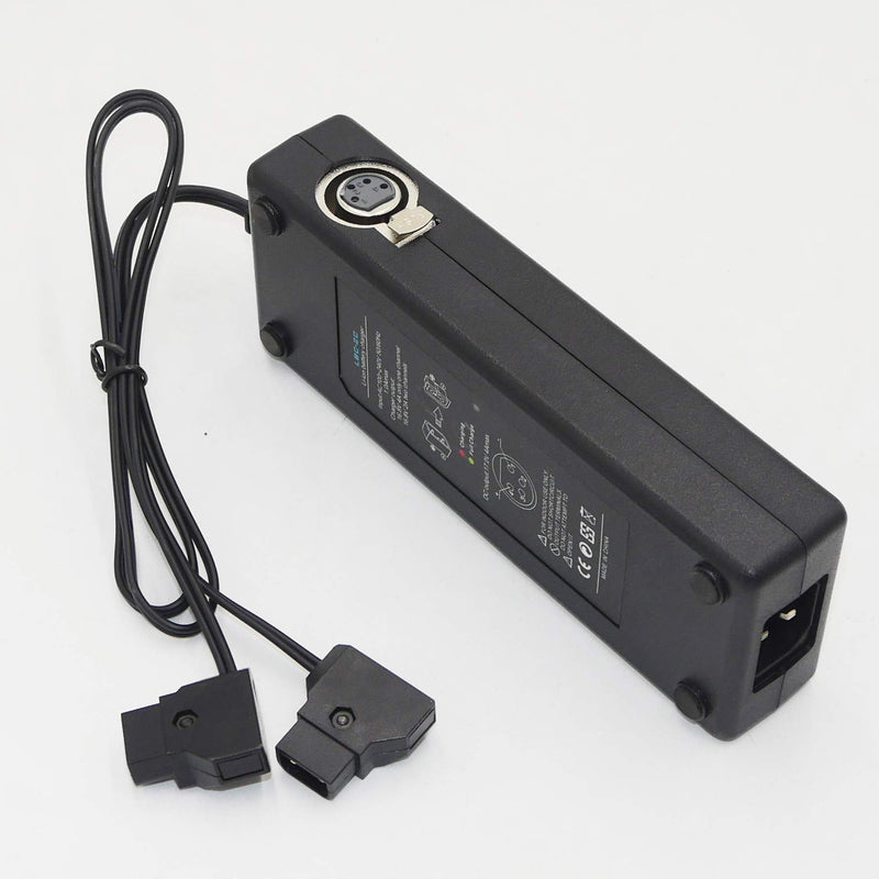REYTRIC Dual D-Tap (P Tap) Travel Charger Compatible Sony V-Mount/V Lock and Anton Bauer Gold Mount Batteries with 2-Prong Power Cord