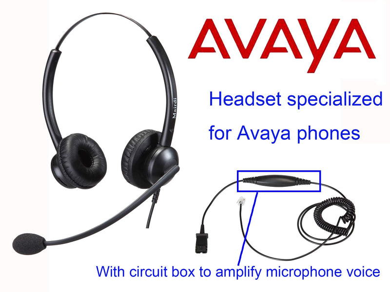 Telephone Headset with Noise Cancelling Microphone & HIS Cable for Avaya IP 1608 1616 9601 9608 9611 9611G 9620 9621 9630 9631 9640 9641 9650 9670 J139 Duo 510DSQD009