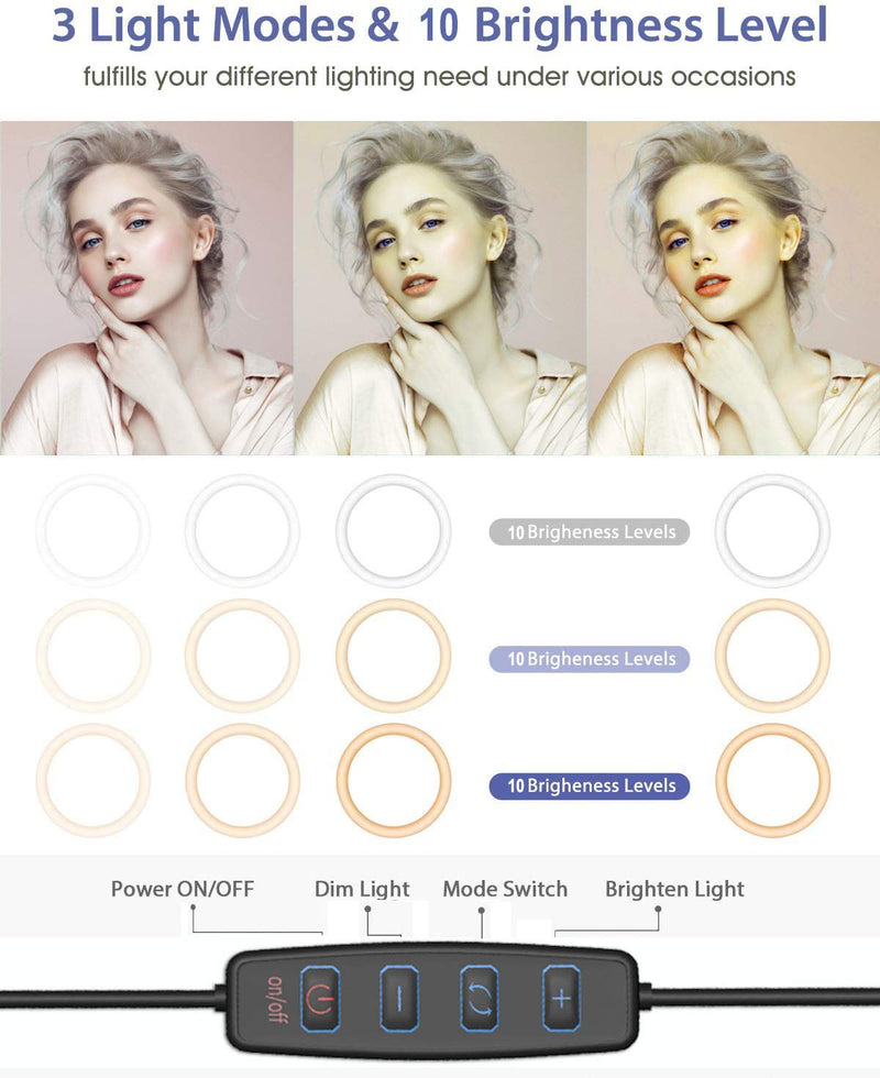 Ring Light,BIRDBELL 10.2 inch LED Ring Light,Beauty Light for Makeup,YouTube,TIK Tok,Live Video Shooting Selfie Vlogging