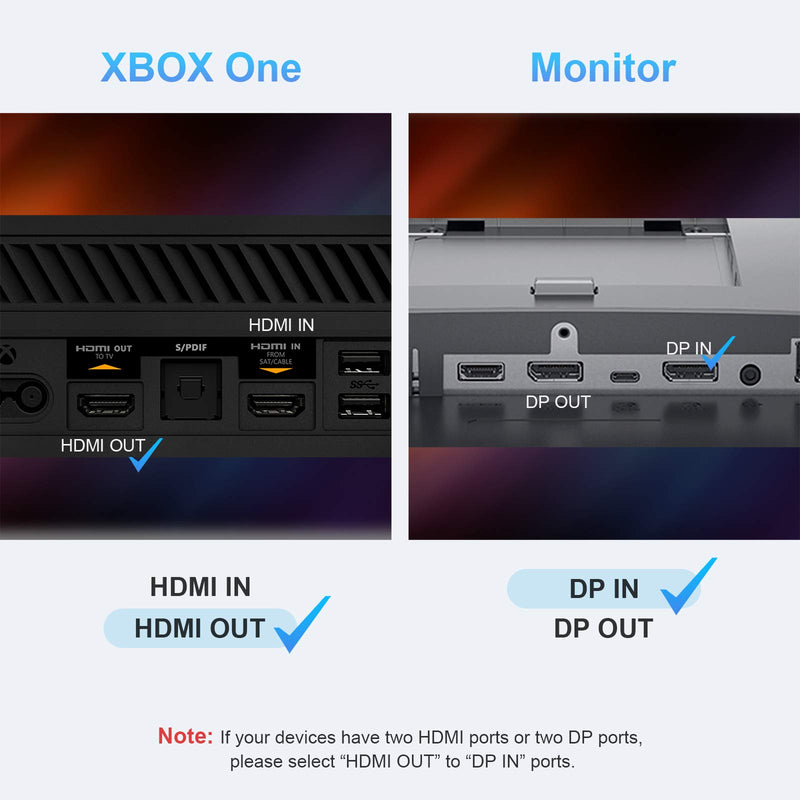 HDMI to DisplayPort Converter with USB Power, CableCreation 4K x 2K@30Hz HDMI Male to DP Female Adapter/Converter for Xbox One, Compliant with VESA Dual-Mode DisplayPort 1.2, HDMI 1.4