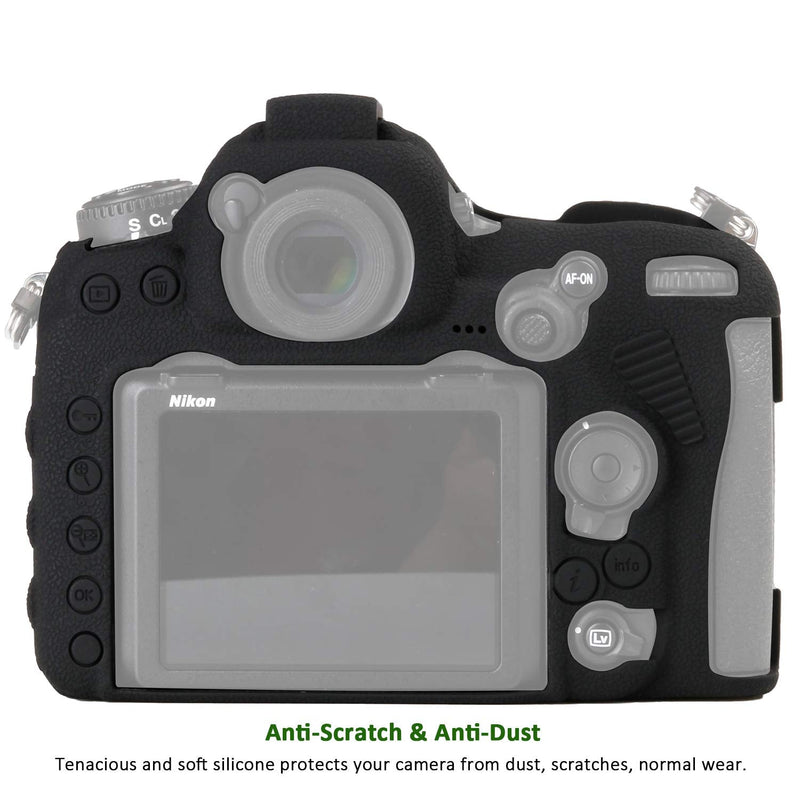 [AUSTRALIA] - Easy Hood Camera Case for Nikon D500 Soft Silicone Rubber Camera Protective Body Case Skin for Nikon D500 Camera Bag Protector Cover (Black) Black 